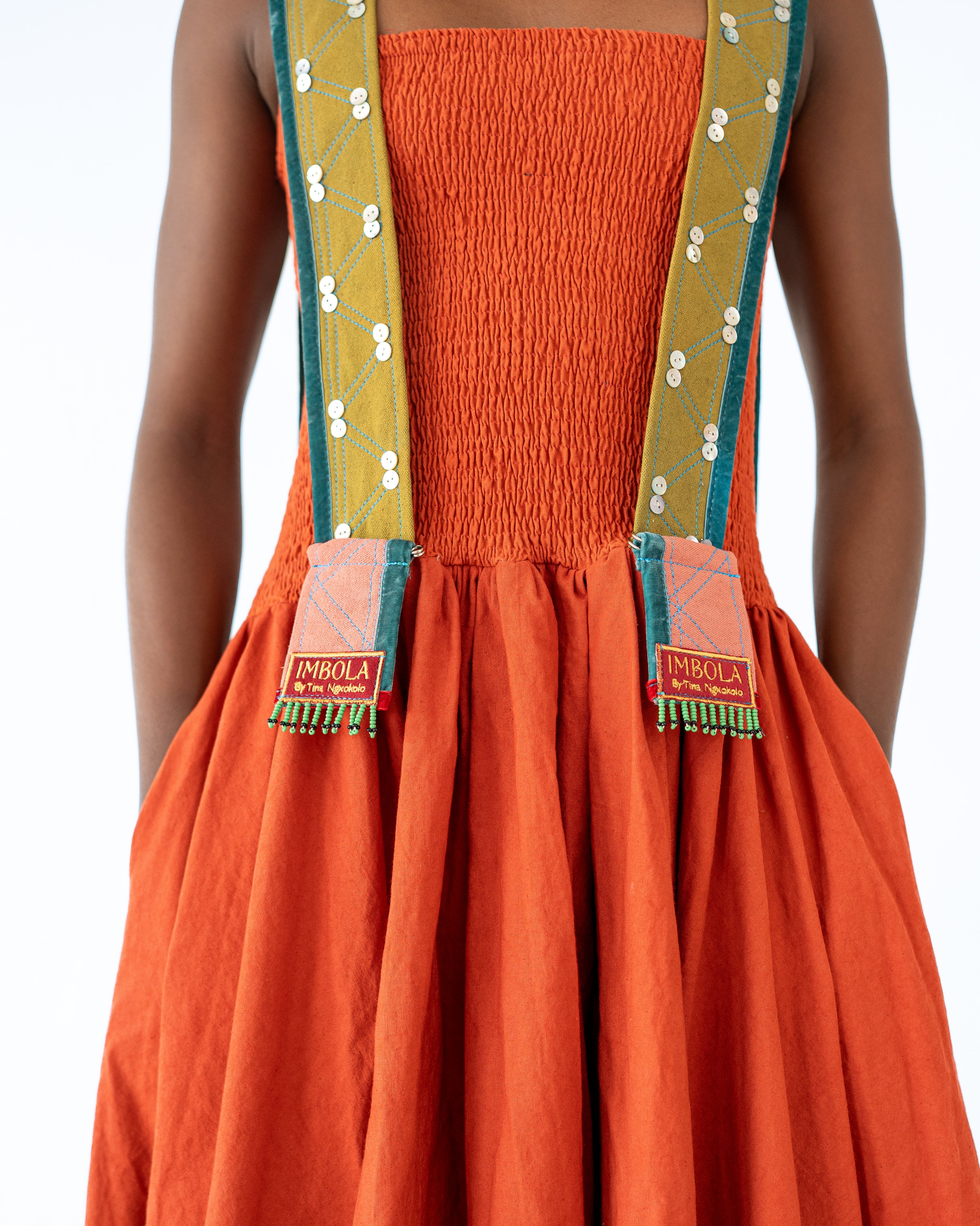 Imbola Orange Mbhaco Dress