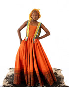 Imbola Orange Mbhaco Dress