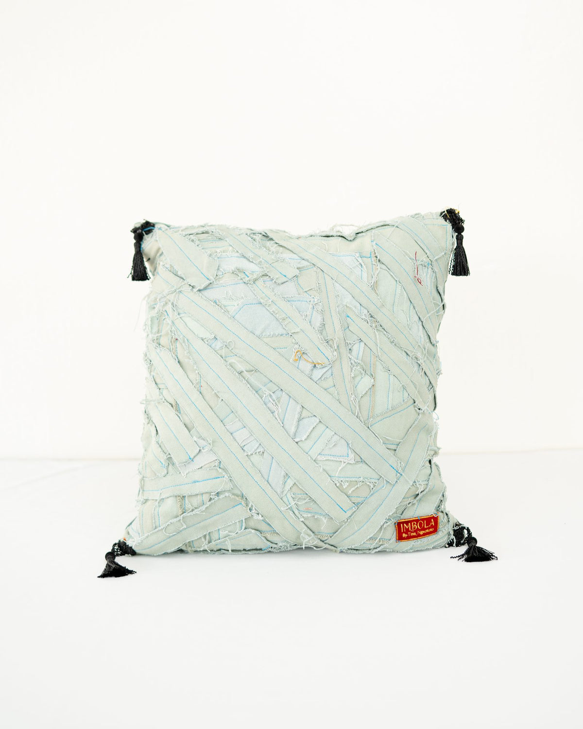 Imbola Geometric Frayed Cushion Cover
